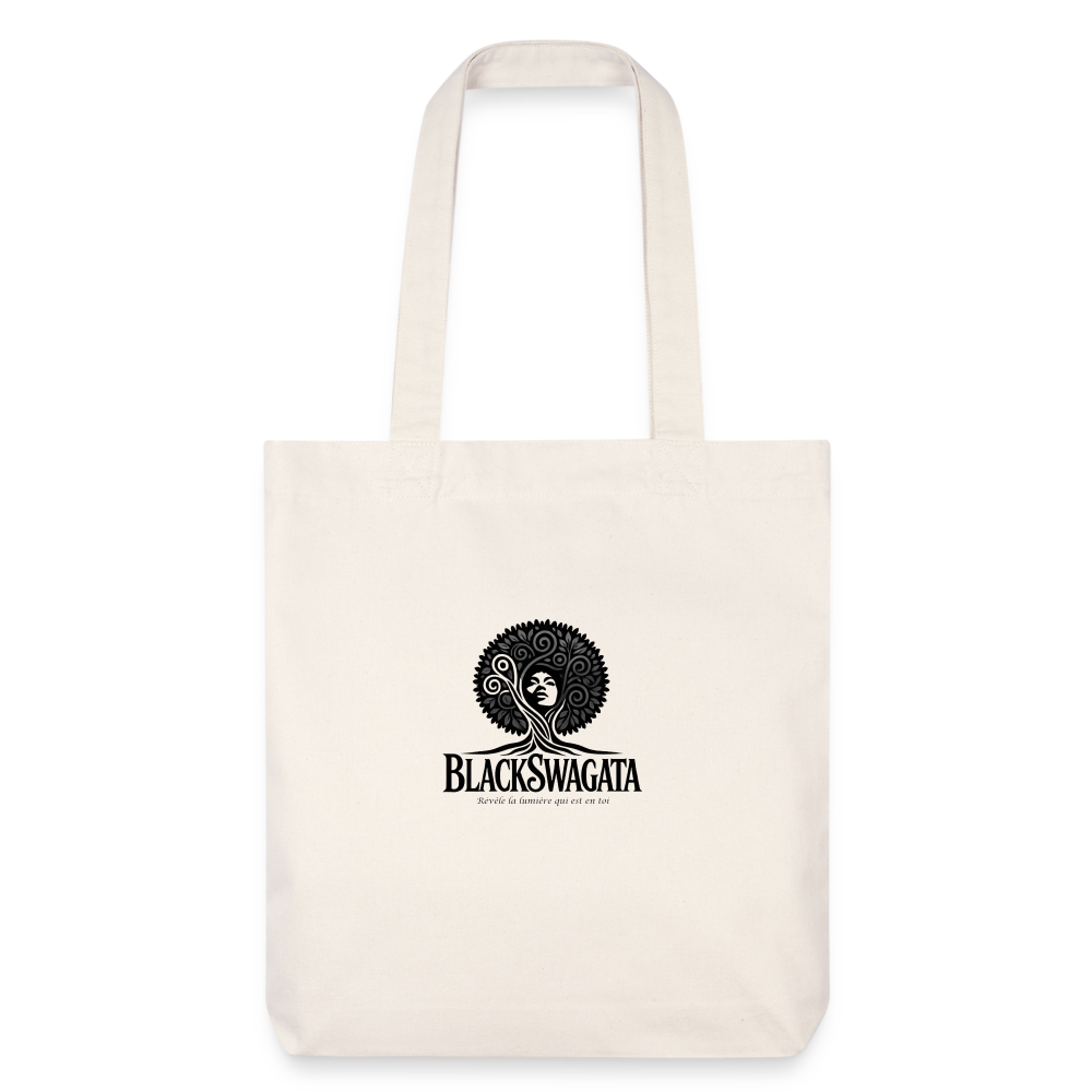 Tote Bag recyclé rose/noir - natural white