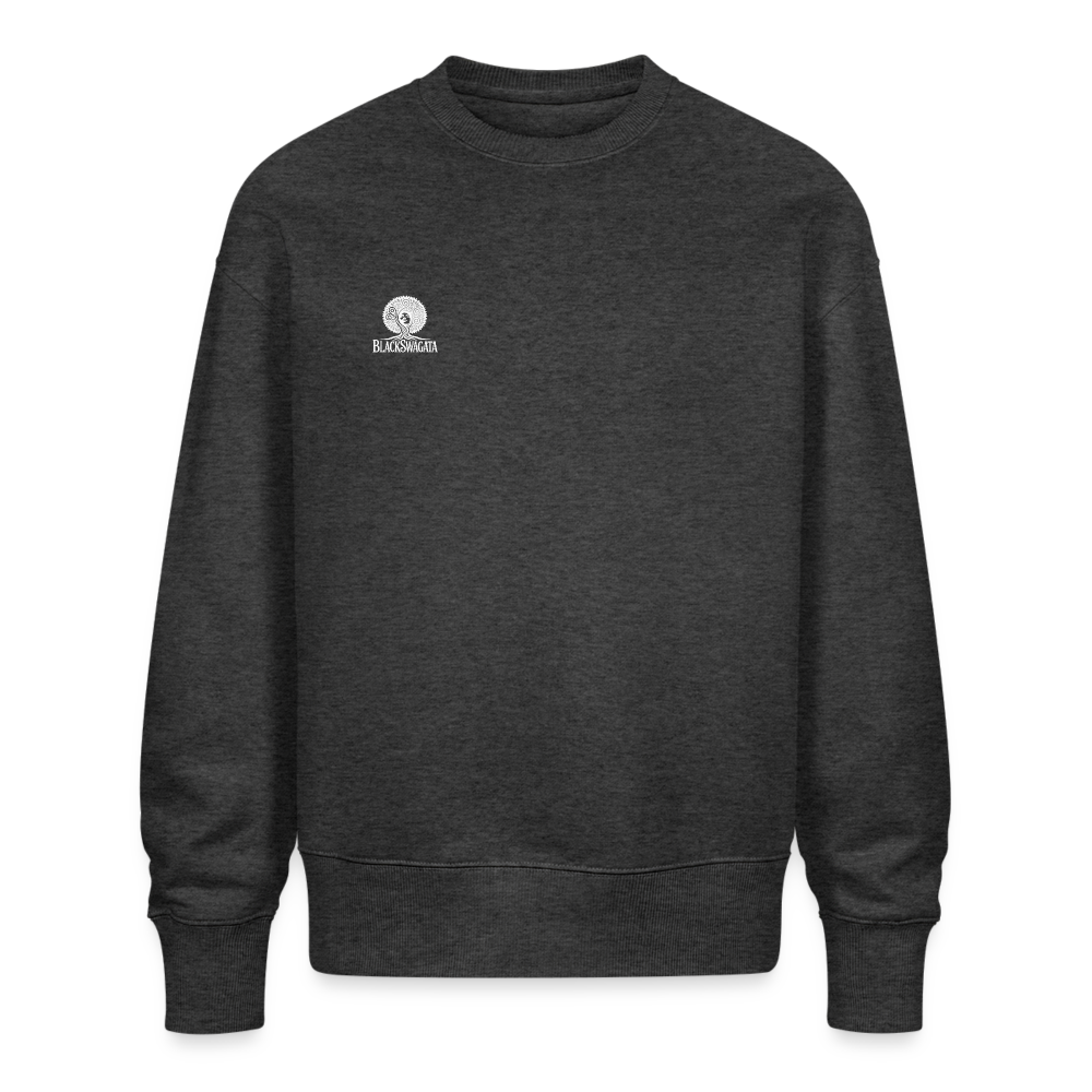Sweatshirt bio oversize - gris/blanc - gris foncé chiné